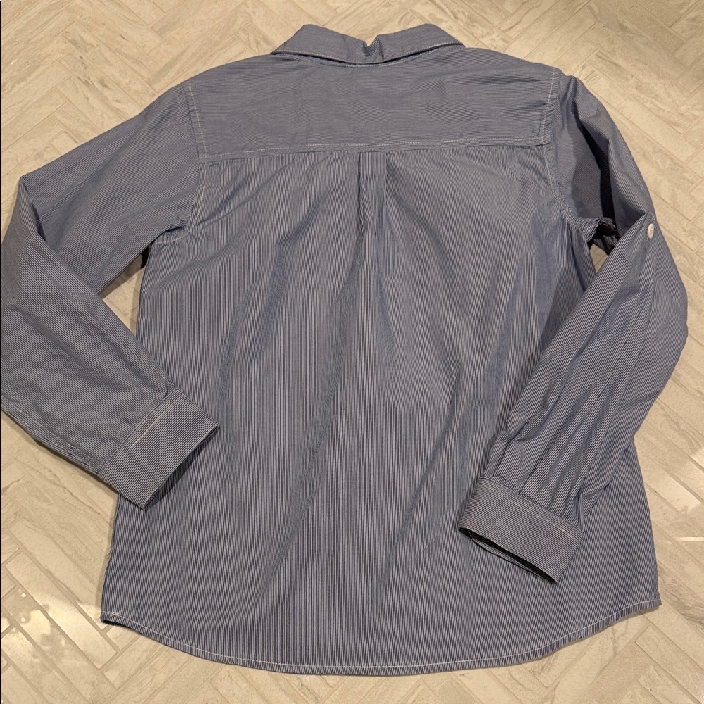 Petit Bateau Boys Light Blue Long-Sleeve Button Shirt, size 8 - Picture 7 of 7